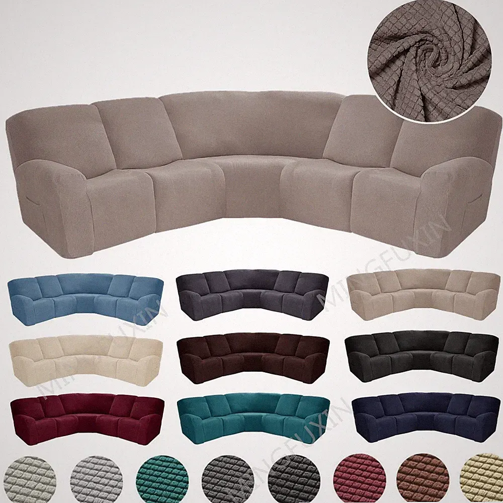 7-Piece L Shape Sectional Recliner Sofa Covers 5 Seater Reclining Couch Covers