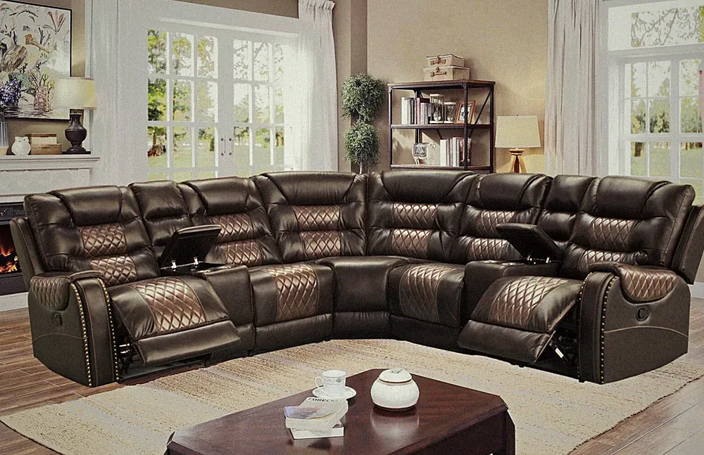 manual reclining sectional